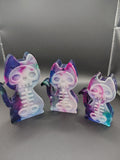 SkелeCats™ - three sizes of galaxy resin skeleton cat figurines small medium large