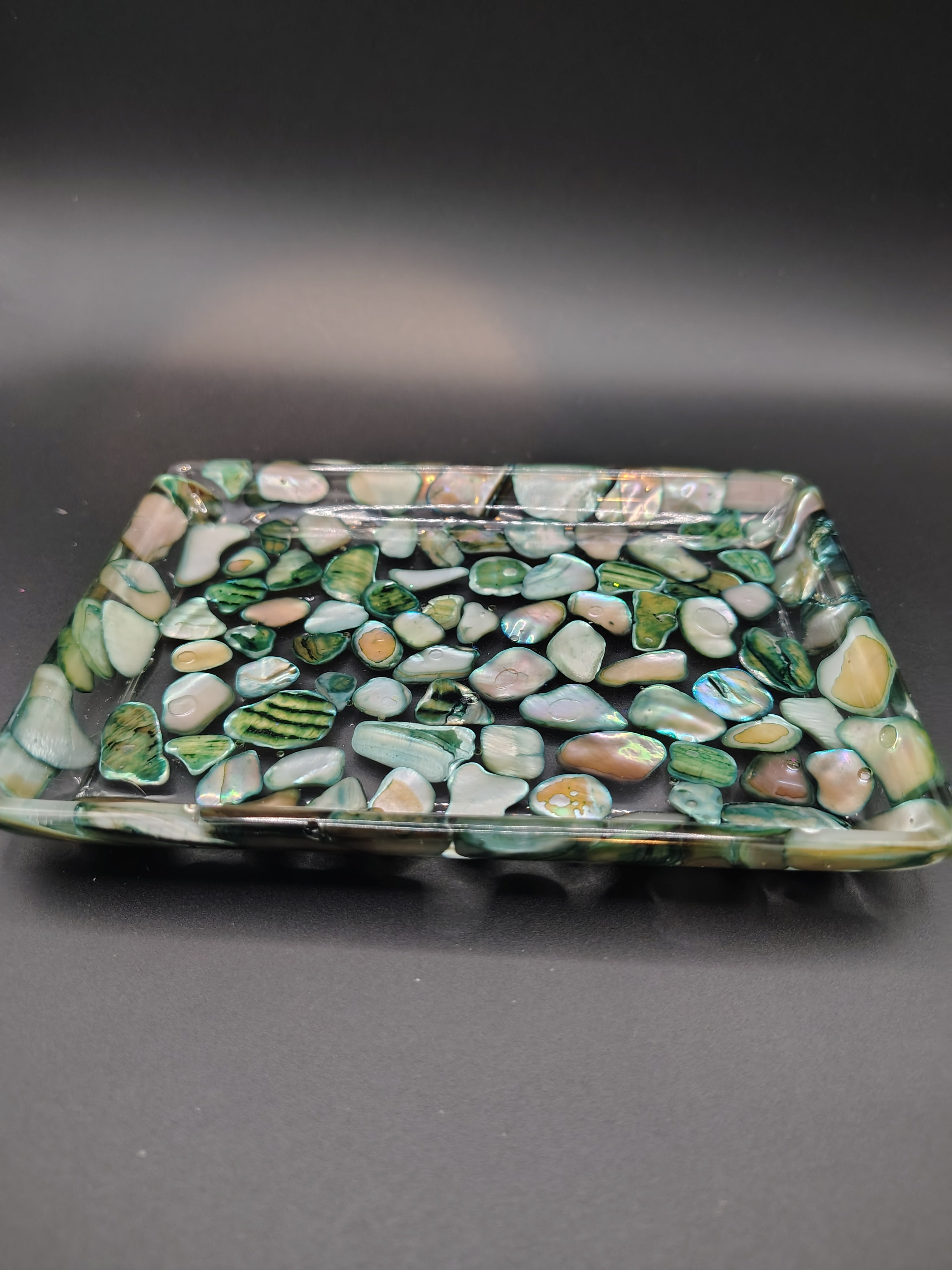 Small river stone trinket tray - top view