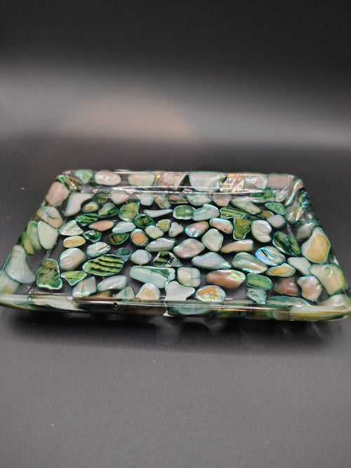 Small river stone trinket tray - top view