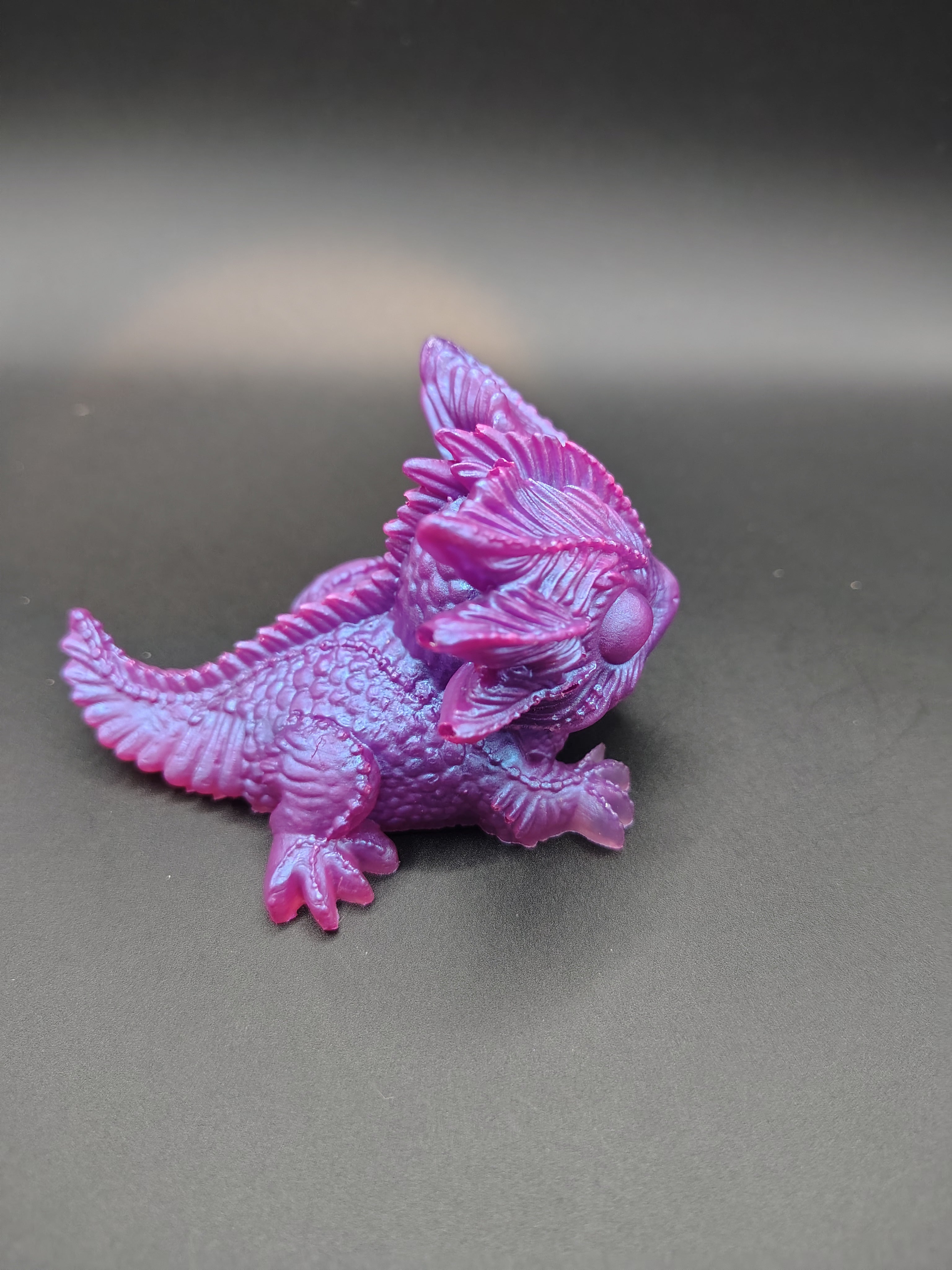 Realm Hatchlings™ - purple iridescent baby dragon side view