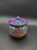 Loomlight™ Glow Jar - Galaxy Glow style with lid on, purple magenta holographic glitter