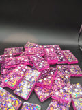 Pink glitter resin domino set