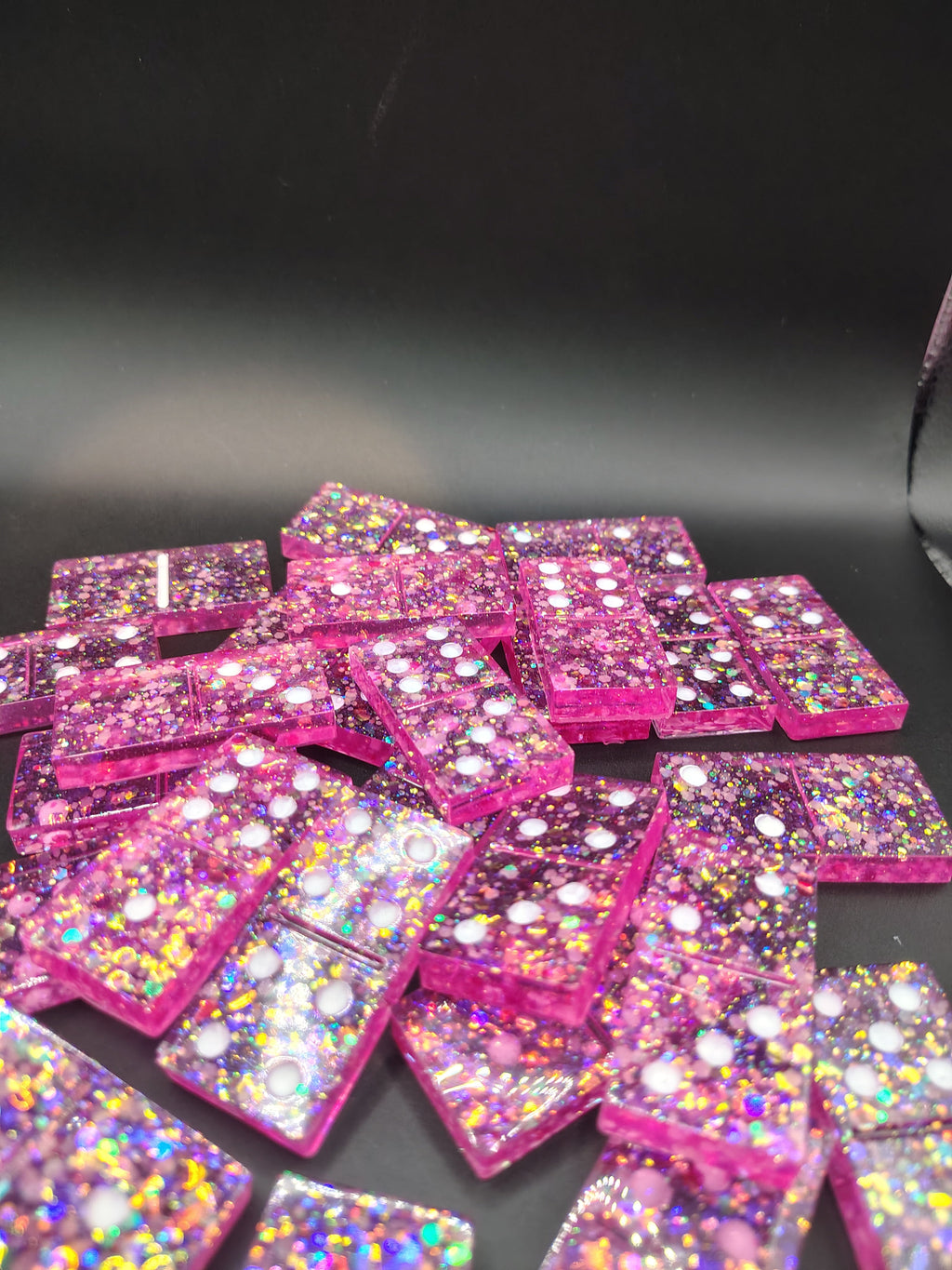 Pink resin domino set