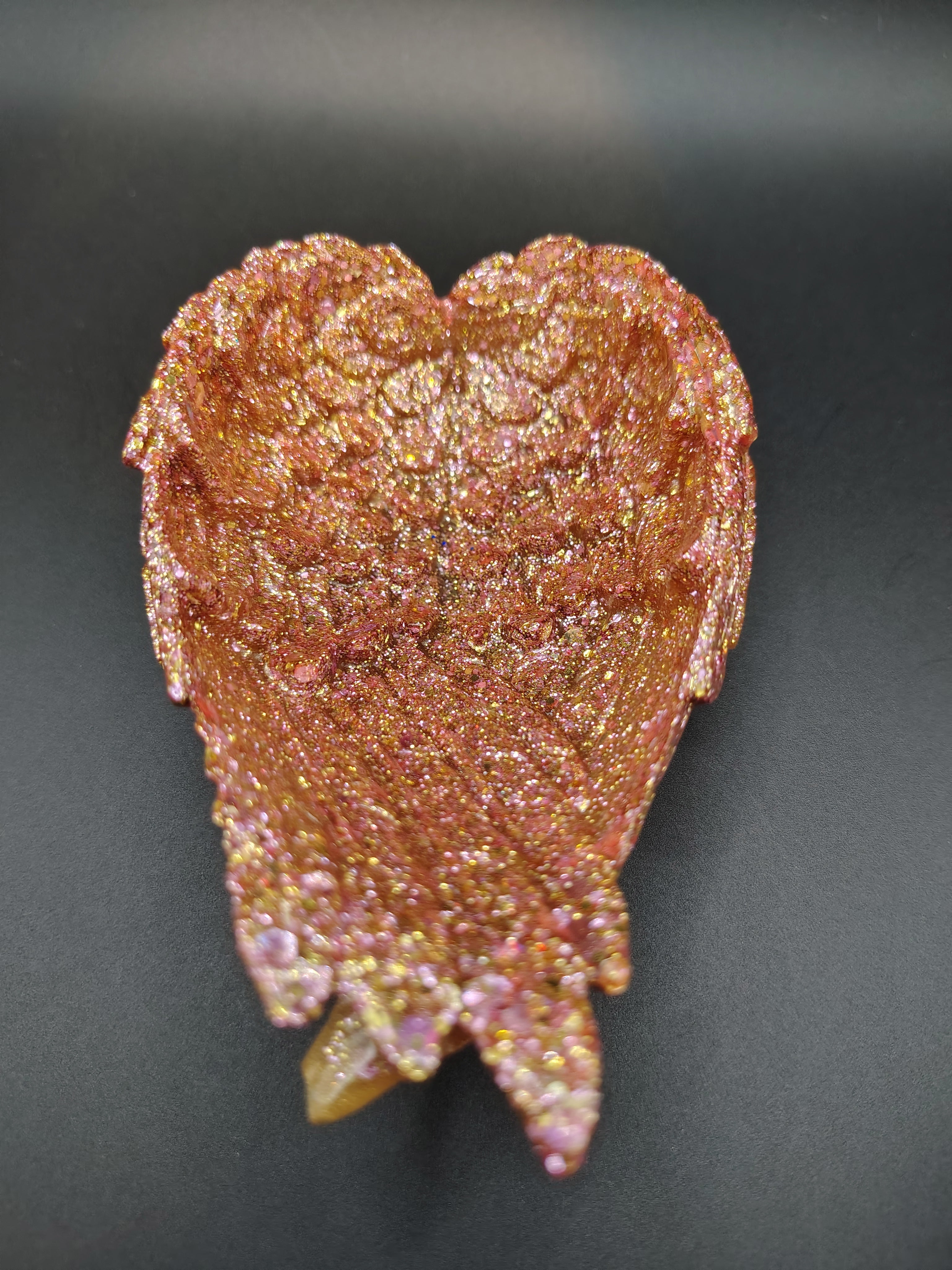 Wing Heart Trinket Dish - both colors overhead