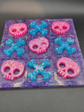Custom resin skull tic tac toe set